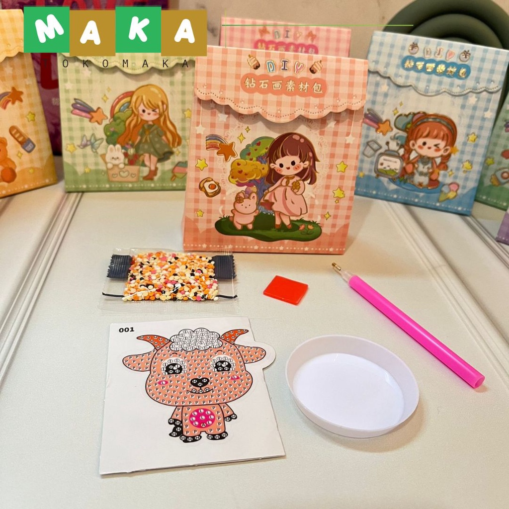 paket DIY manik manik tas ZS503 mainan kreatifitas paket tas DIY manik manik