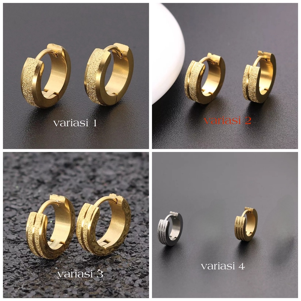 Anting Jepit Aneka Hoop Medel Pasir