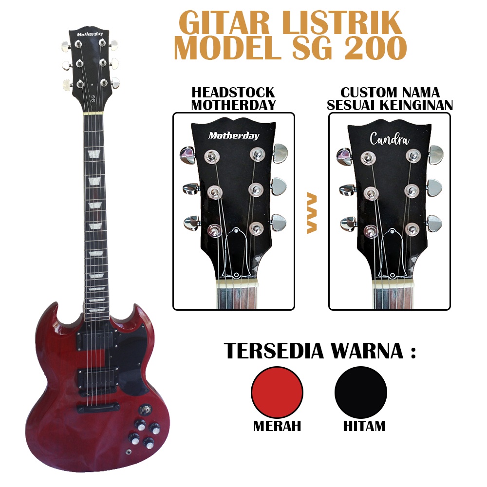 Gitar Listrik Motherday Original Seri SG 200 Best Seller