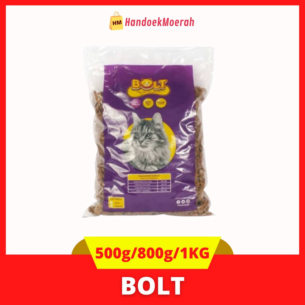 Makanan Kucing Kering BOLT 500 Gram - 800 Gram - 1 KG / Dry Cat Food Murah