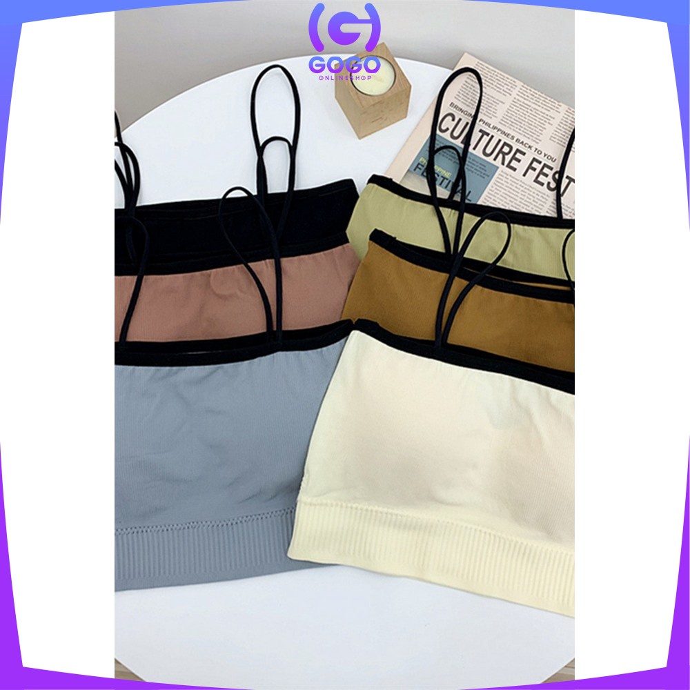 GOGO-P105 Bra Kemben Wanita Tanpa Kawat / Pakaian Dalam Wanita Crop Top Bralette / Sport Bra Wanita Gym / Bra Senam Zumba / Kemben Tali Wanita