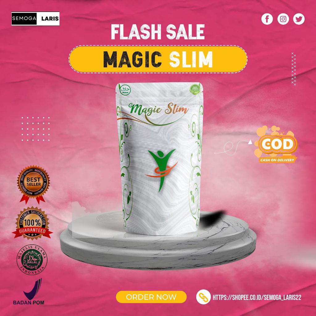 MAGIC SLIM - OBAT DIET CEPAT KURUS HERBAL PALING AMPUH BPOM DAN AMAN DETOX SLIM PINK, OBAT PELANGSIN