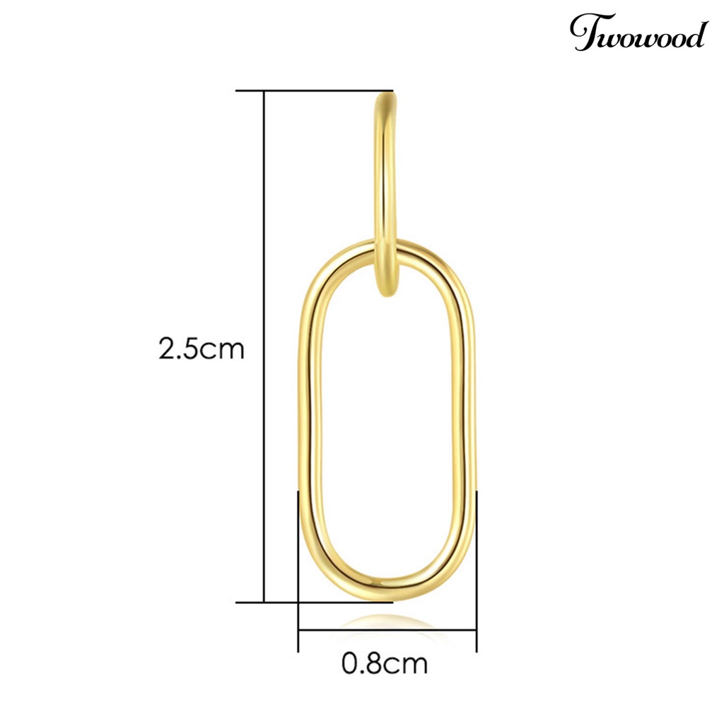 1 Pasang Anting Hook Bentuk Setengah C Oval Geometris Untuk Pesta Pernikahan