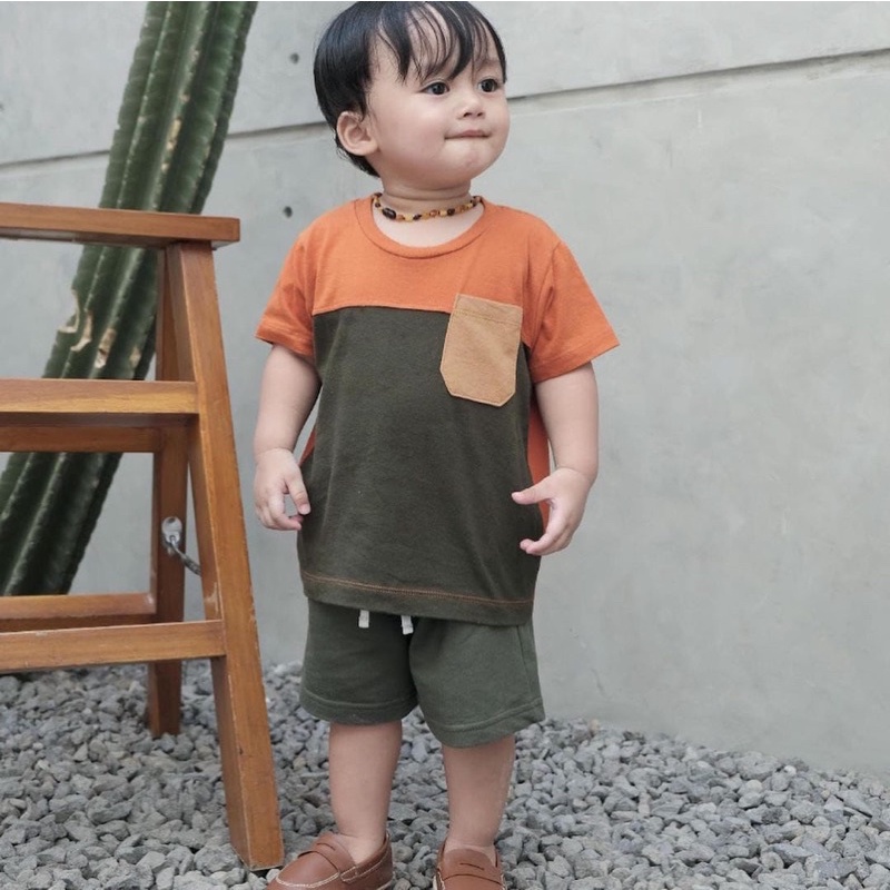 DEVA Kaos Twotone Pocket Tee Anak Laki Laki Perempuan