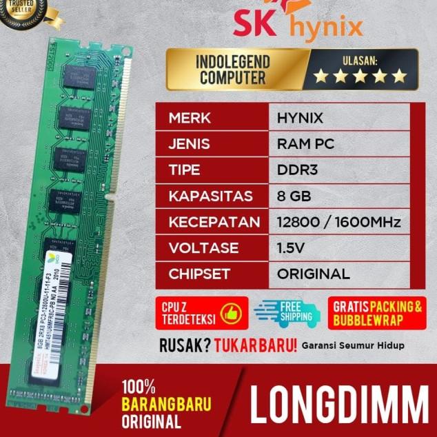 HYNIX DDR3 8GB PC12800 LONGDIM