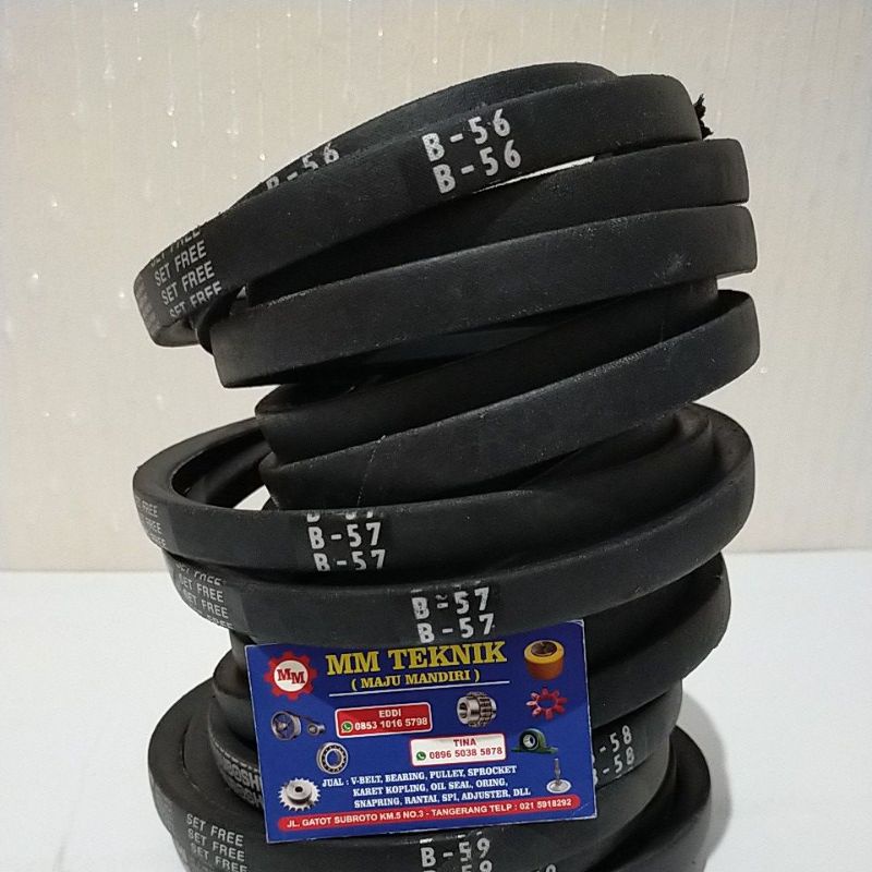 Vanbelt B56 B57 B58 B59 B60 Tali Ban Kipas Bando Mitsuboshi Mbi Vpower Van Fan Belt B 56 57 58 59 60  V- V Pan Mbi Panbelt Fanbelt B-56 B-57 B-58 B-59 B-60