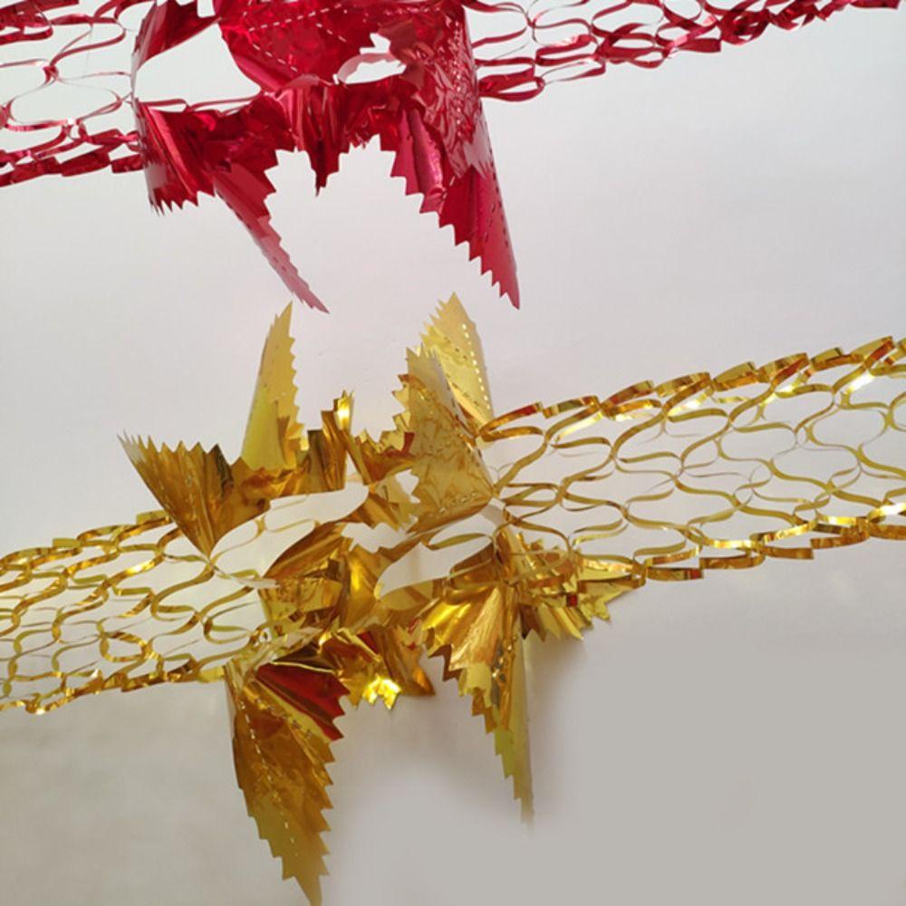 R-flower 4pcs Metalic Foil Garland New Perlengkapan Pesta Xmas Hadiah Gantung Dekorasi