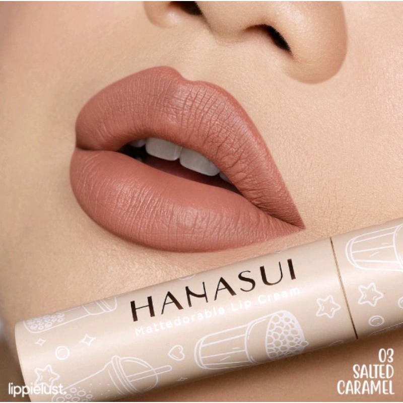 ✨SHASYA✨HANASUI LIP CREAM  SALTED CARAMEL MATTEDORABLE BOBA EDITON BEST SELLER PRODUCT