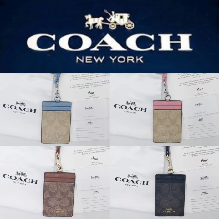 

Name Tag Coach Lanyard Id Card Holder Original Signature Name Tag Tempat Kartu