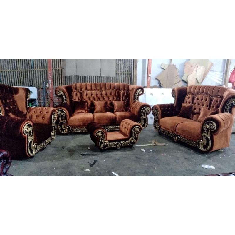 SOFA RESIN KAIN/SOFA RESIN KAIN 321 SET/SOFA RUANG TAMU MEWAH KAIN