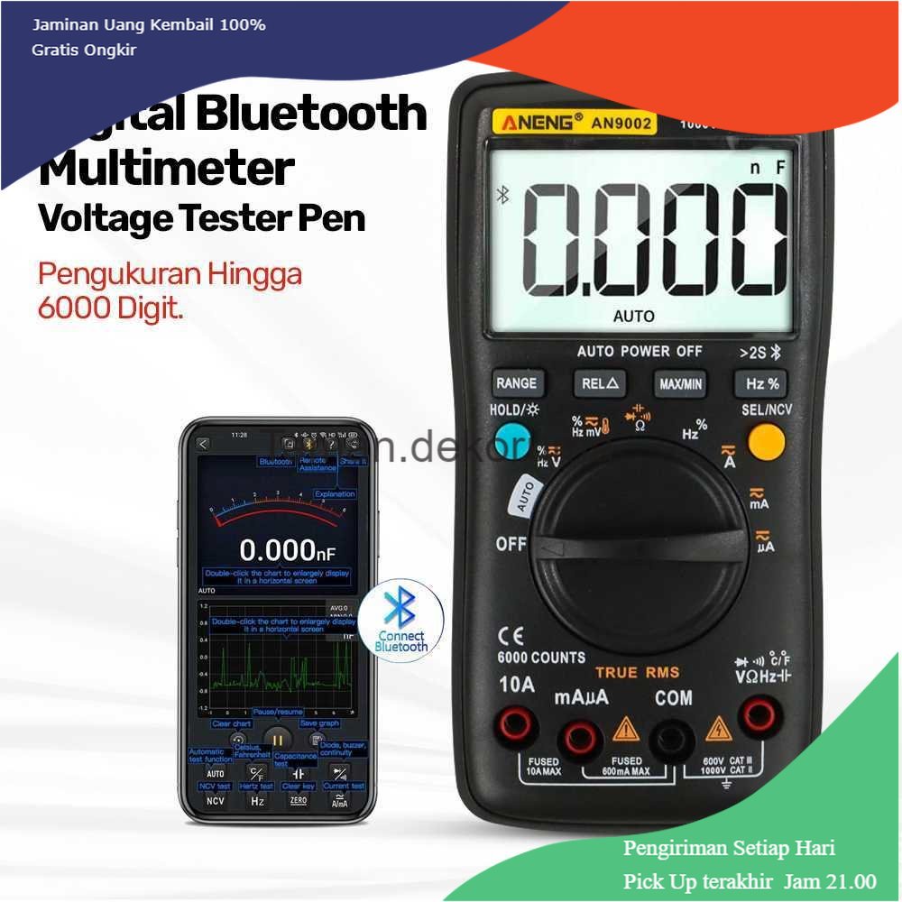 TD - PR2 ANENG Digital Bluetooth Multimeter Voltage Tester - AN9002