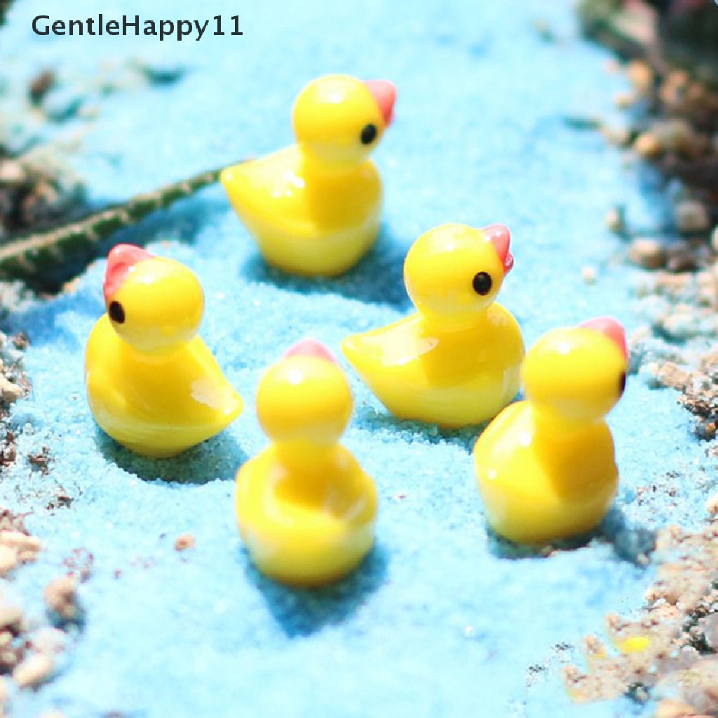 Gentlehappy 10pcs Flat Back Resin Ducks DIY Dekorasi Kerajinan Membuat Pemandangan Taman Peri id