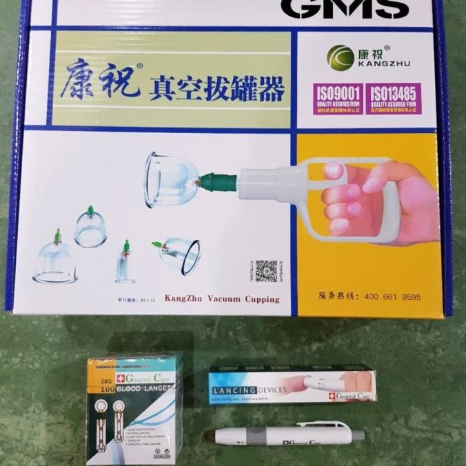 Paket Bekam Kangzhu 12 Cup Komplit dengan Pen Bekam dan Jarum Lancet