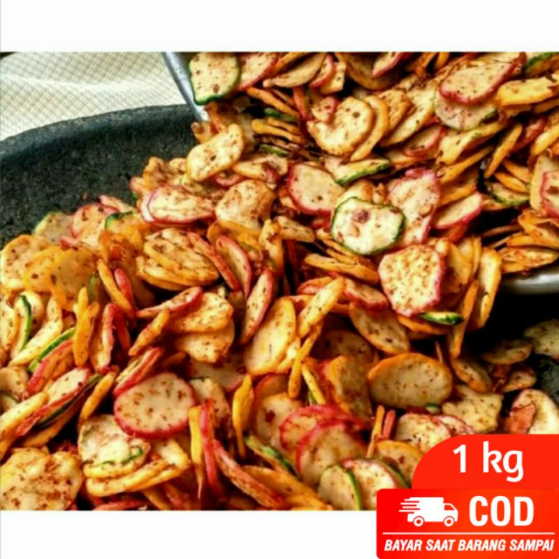

Keripik SEBRING SEBLAK KERING BANTET / Kerupuk Kencur Bawang Cemilan Pedas Gurih 1kg