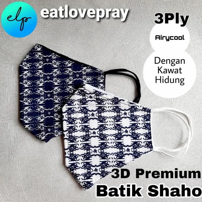 SRITEX Masker Batik Motif SHAHO | Masker Kain 3 Ply 3D Premium t-eatlovepray dijamin