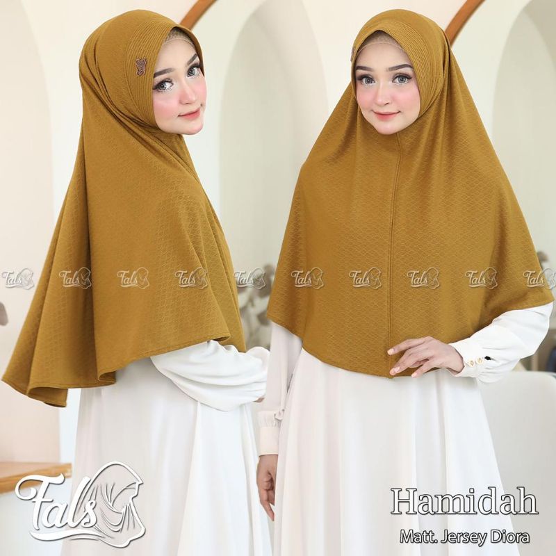 (Ori Fals) HAMIDAH •jilbab instan jersey diora•kerudung pet