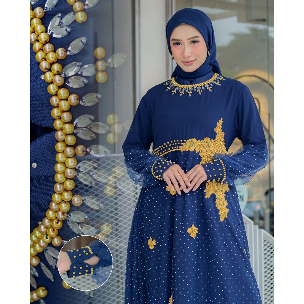 Permata Olshop / Kebaya Gamis Gavesa / Gamis Pesta Mewah / Gamis Kondangan / Gamis