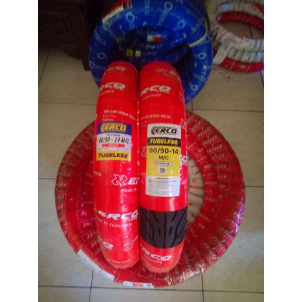 Sepasang Ban Erco tire Tubles depan belakang All metik Ring 14
