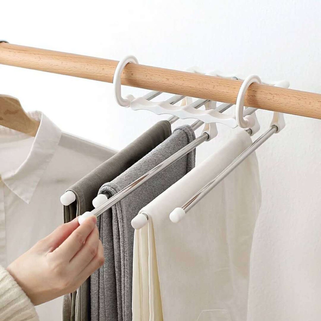 Serbagrosirmurah gantungan celana magic trousers rack rak hanger celana panjang jilbab