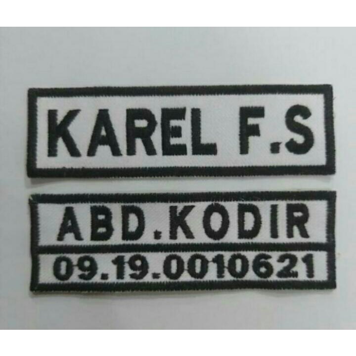 Bordir nama satpam / bordir nama tag