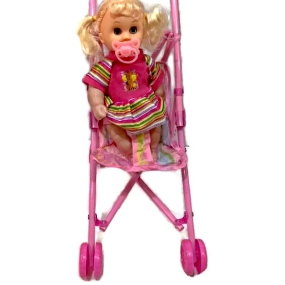 Mainan Anak Perempuan Boneka Bayi Stoller Bisa Nangis
