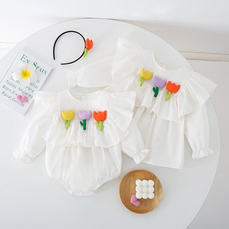 Tulip romper dress bayi anak perempuan