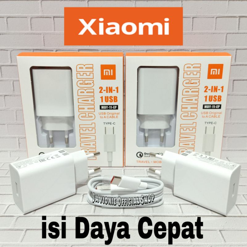 Charger Casan Cas Mi A2 A1 4C Original 3A 18W Fast Charging TYPE C QC 3.0 MDY-10-EF Tepsi