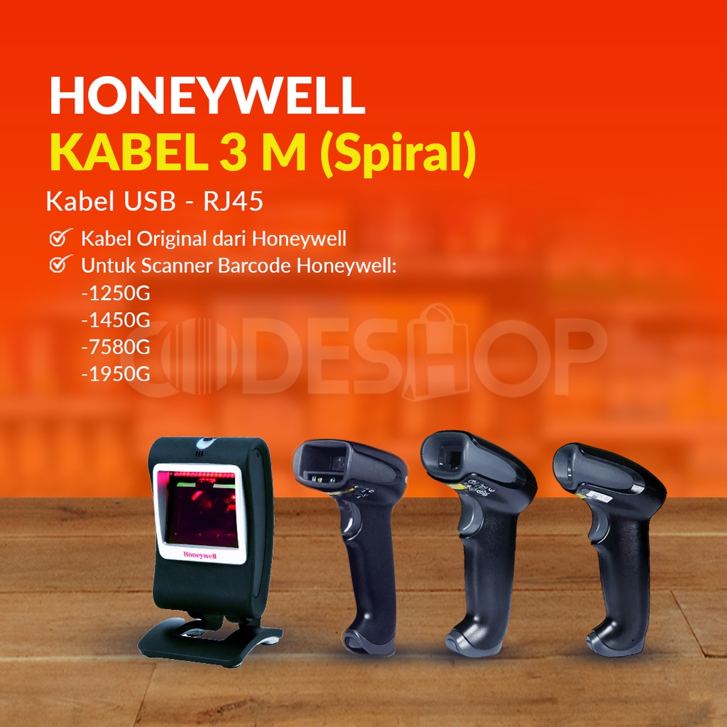 KABEL SCANNER BARCODE HONEYWELL 3 METER KABEL USB RJ 45