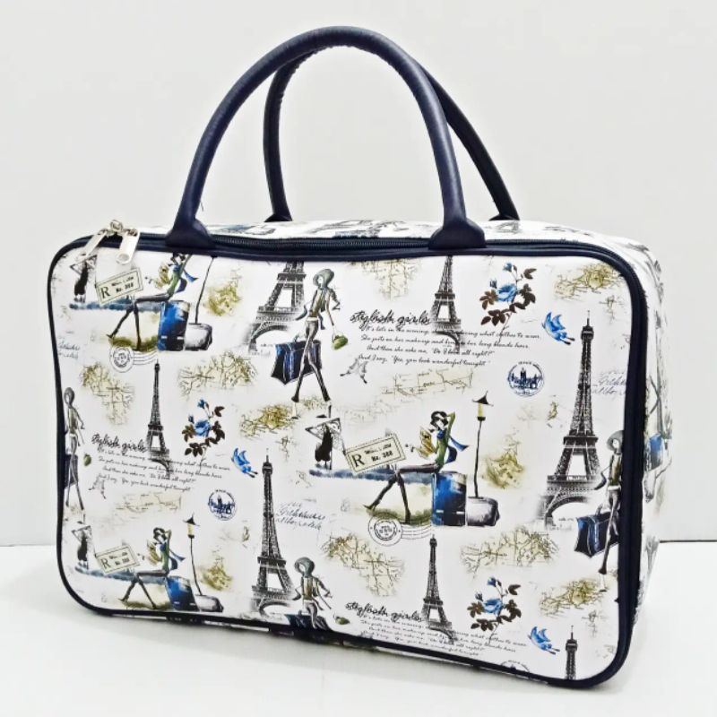 TRAVEL BAG JUMBO TAS JINJING WANITA PARIS NAVY