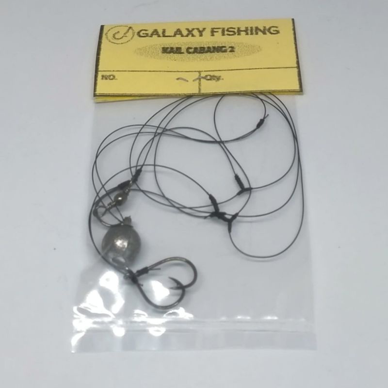 Kail Pancing Cabang 3 Timah Bawah Rangkai 3 Senar Hitam