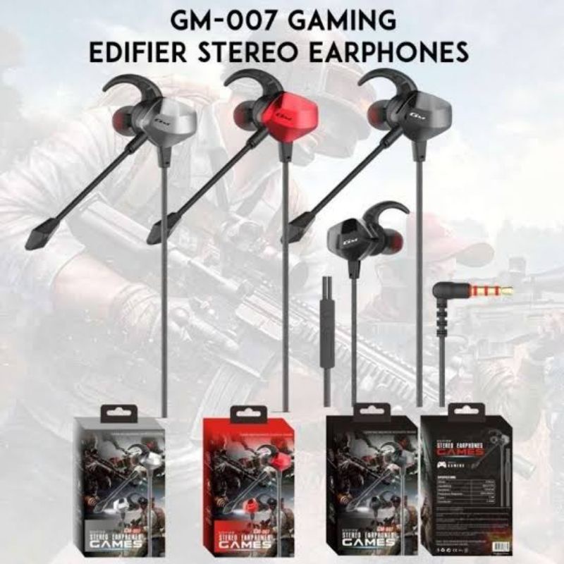 [ Free Sarung Jempol ] Earphones Gaming Stereo in-Ear 4D Bass - Wired Headset Jack Audio 3.5mm Gaming call Music