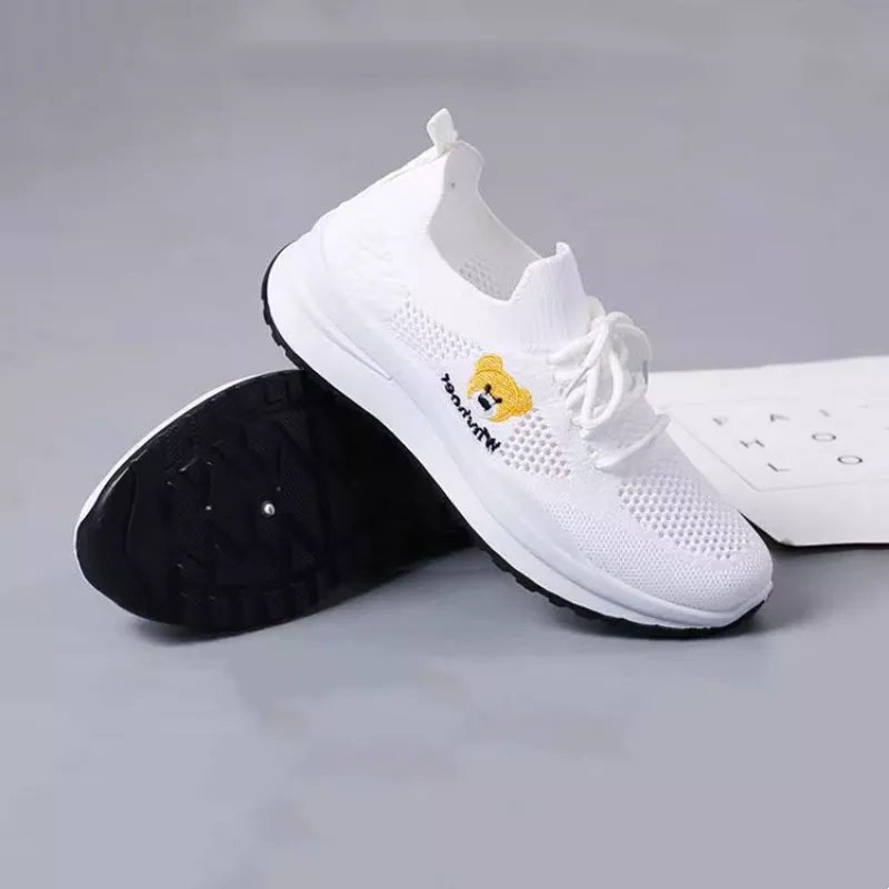 Sepatu Sneakers Wanita Casual Sepatu Running Cewek Teddy bear - X-2