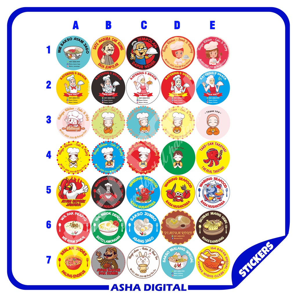 

Sticker Label | Stiker Makanan | Chromo Cutting kromo | Toples | Kardus | Cup | A3 | Asha Digital