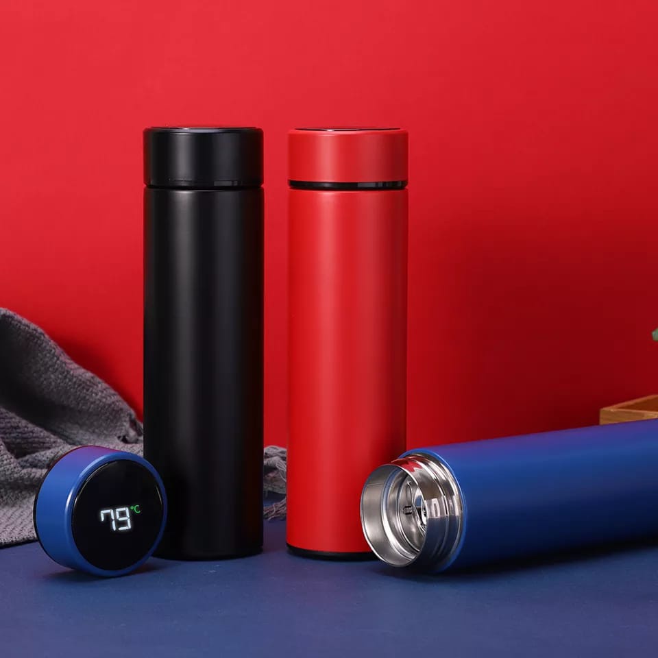 Thermos Suhu / Thermos Mini / Thermos Air Panas Stainless Steel Dengan Pengukur Suhu Led 500ML