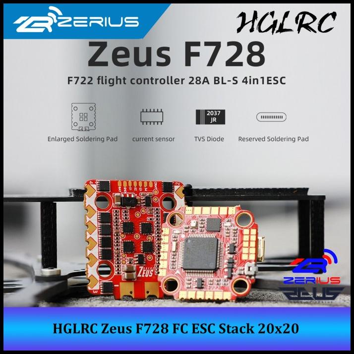 Promo Hglrc Zeus F728 Fc Esc Stack 20X20 3-4S Flight Controller