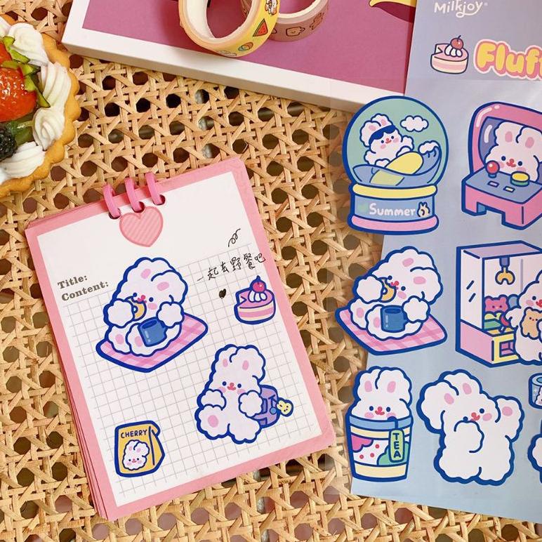 

⇫ Bunny & Candy - stiker dekorasi planner journal scrapbook - stickers korea lucu [thehanscorner] ボ