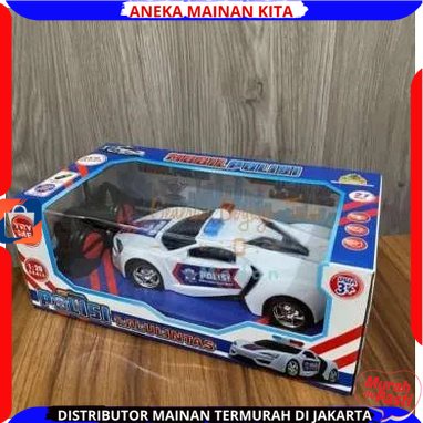 Mainan Anak Mobil remote control Polisi mobil Berlampu RC Police PATROLI Sedan Remot Kontrol 211