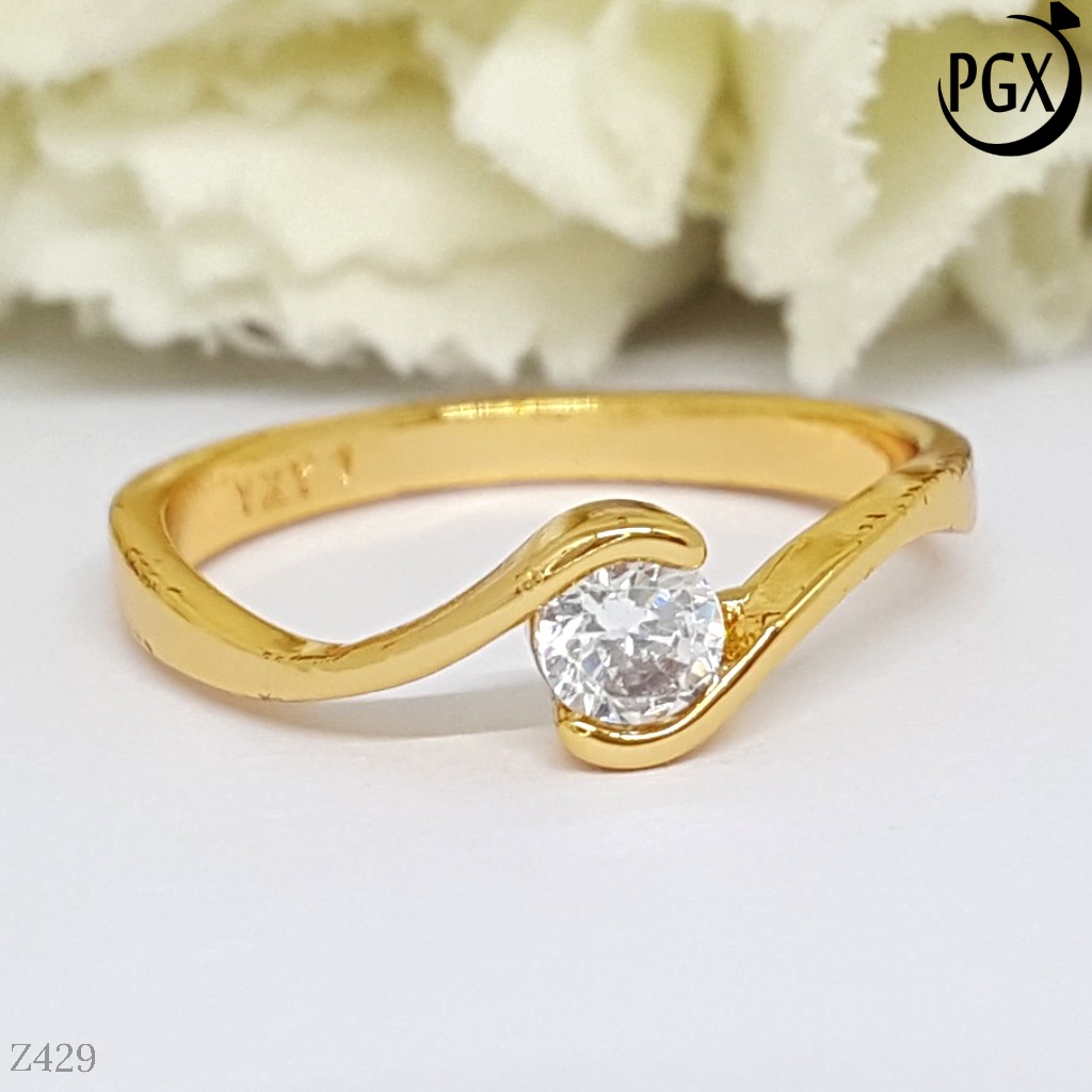 PGX Cincin Xuping Wanita Perhiasan Lapis Emas Aksesoris Fashion Premium - Z429