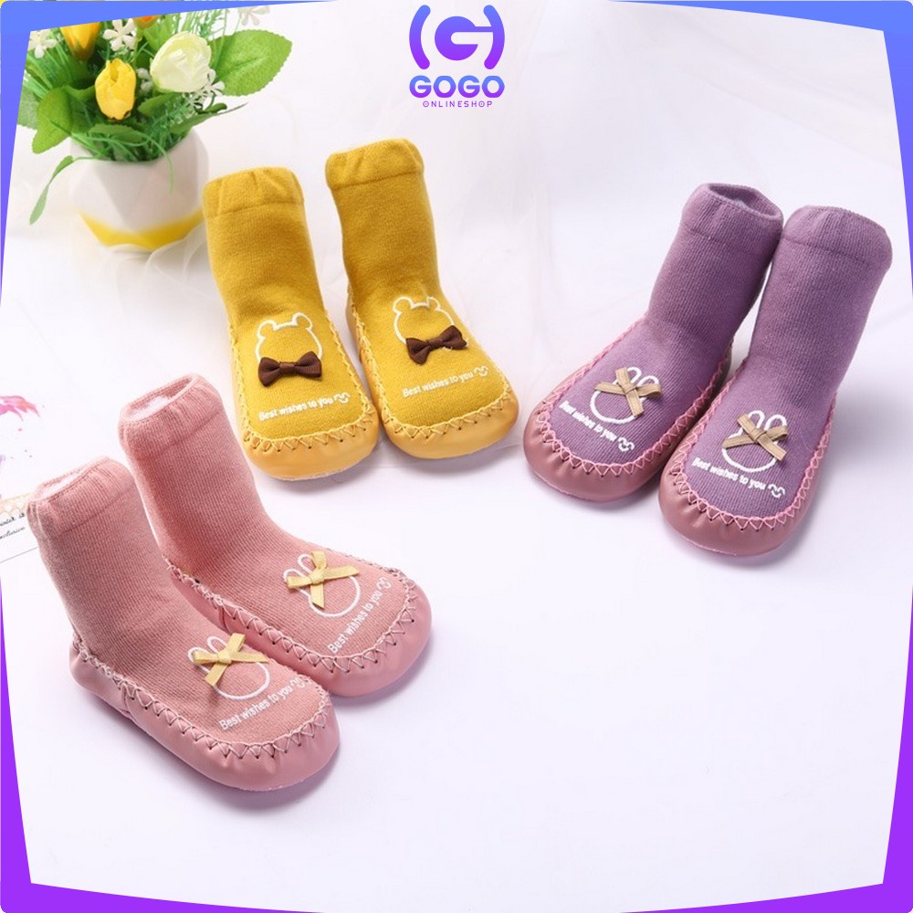 GOGO-P93 Kaos Kaki Bayi Prewalker Anti Slip Baby Socks Shoes Sepatu Bayi Prewalker Motif Lucu Antislip