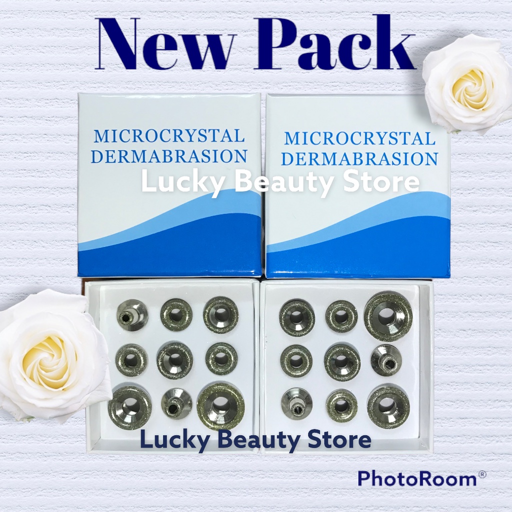 9 pcs diamond tips dermabrasi Part mata ring micro diamond dermabrasion peeling angkat sel kulit mati Sparepart micro diamond tips mikrodermabrasi