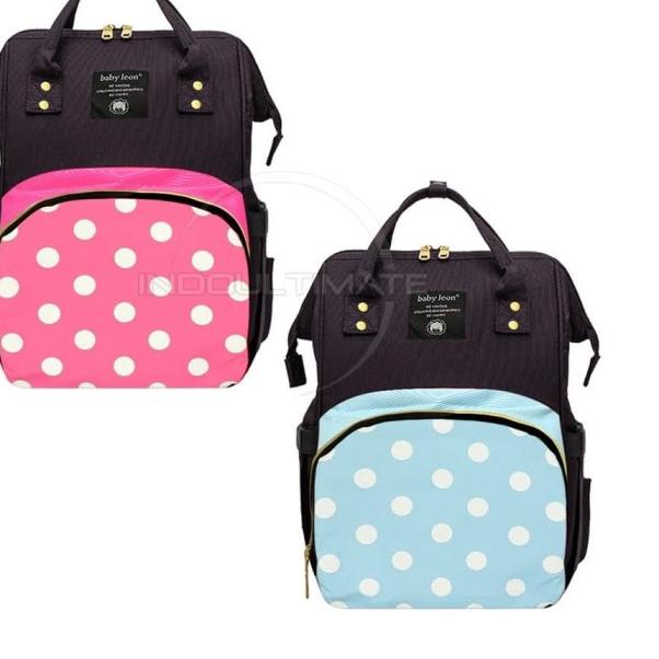 Mommy Bag BABY LEON CC-792 / CC-793 Tas Bayi Ransel Besar Tas Popok - Pink Polkadot