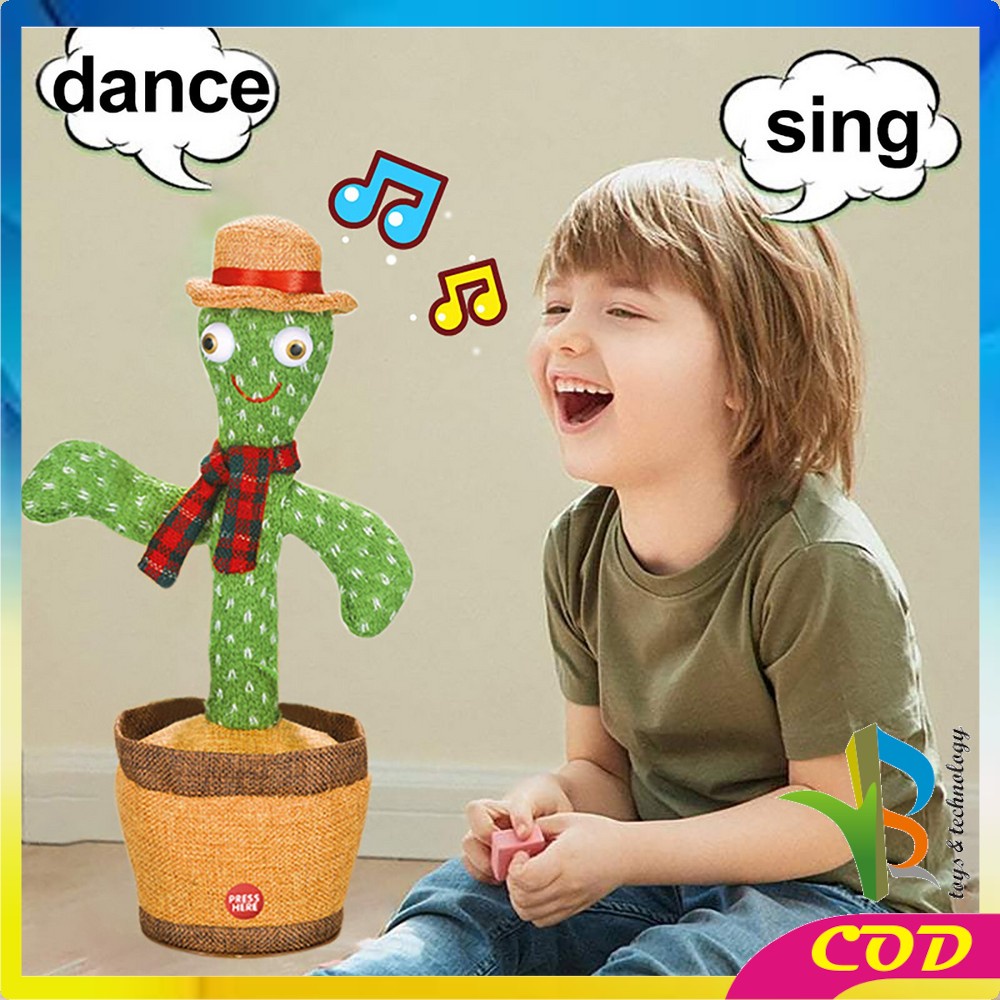 RB-M179 Mainan Kaktus Bergoyang Dancing Cactus Boneka Kaktus Goyang dan Bicara Kaktus Joget Ngomong