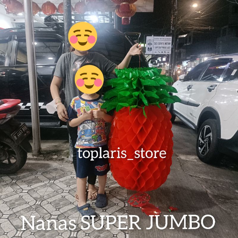 LAMPION Nanas SUPER JUMBO IMLEK SEPASANG