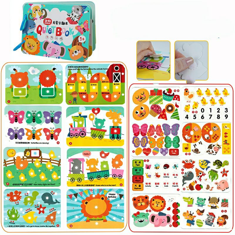 Buku Edukasi Aktivitas Anak / Buku Sticker Velcro Anak / Buku Belajar Anak