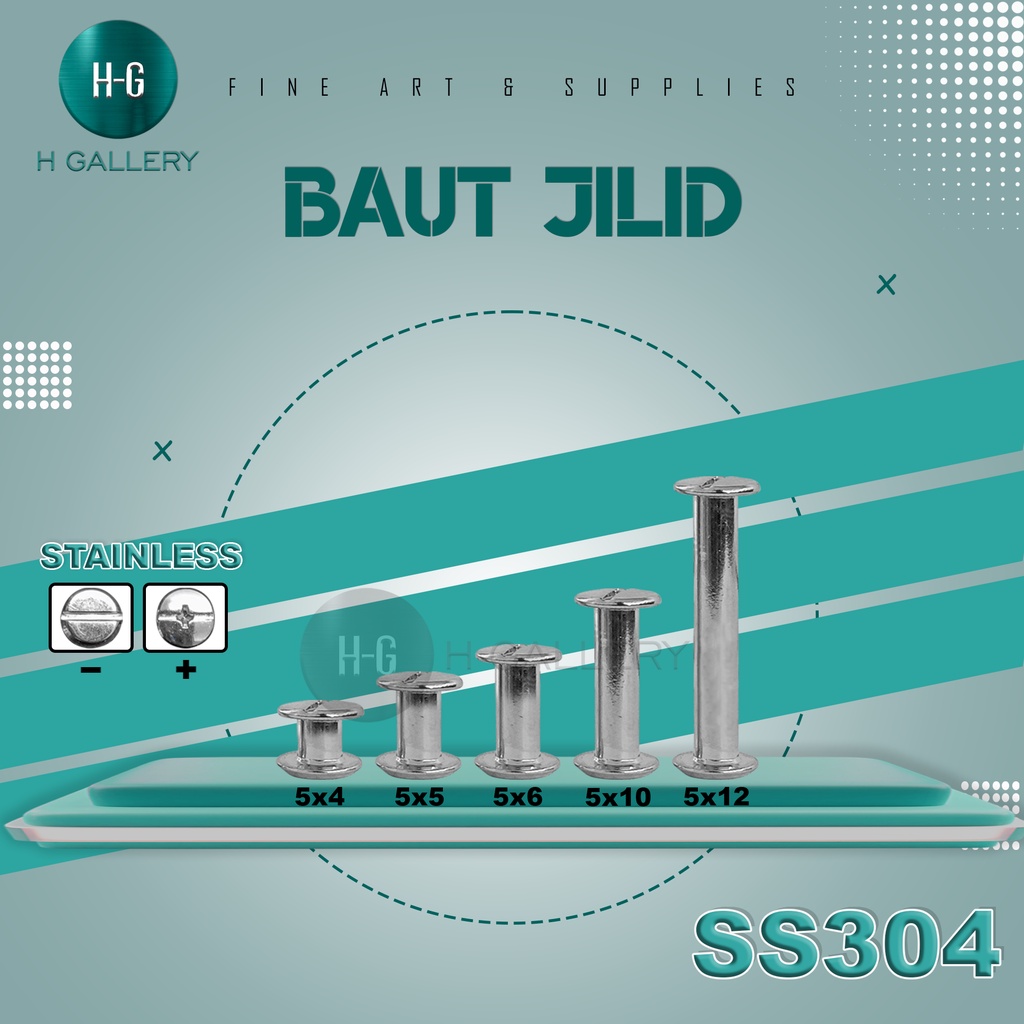 

SS304 BAUT JILID BUKU BAUT BUKU / ALBUM / MENU / SABUK 4MM 5MM 6MM 8MM 10MM 12MM 15MM 20MM 25MM 30MM