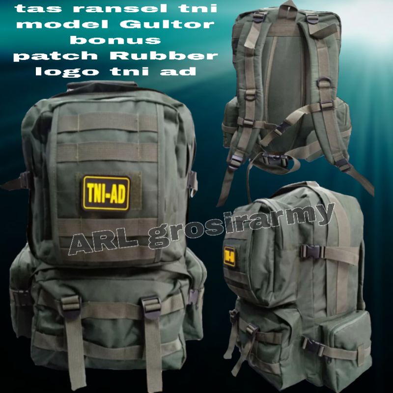 tas ransel tni.tas gultor jumbo.bonus patch rubber logo tni