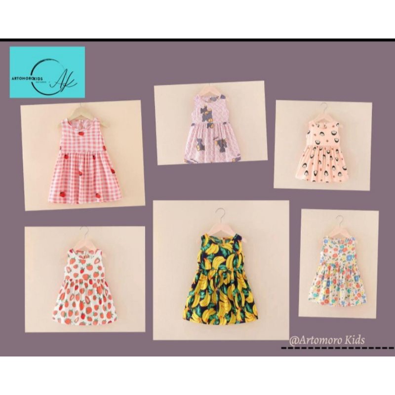 DRES ANAK BAJU SANTAI ANAK DRES ANAK PEREMPUAN IMPORT 1-5 TAHUN