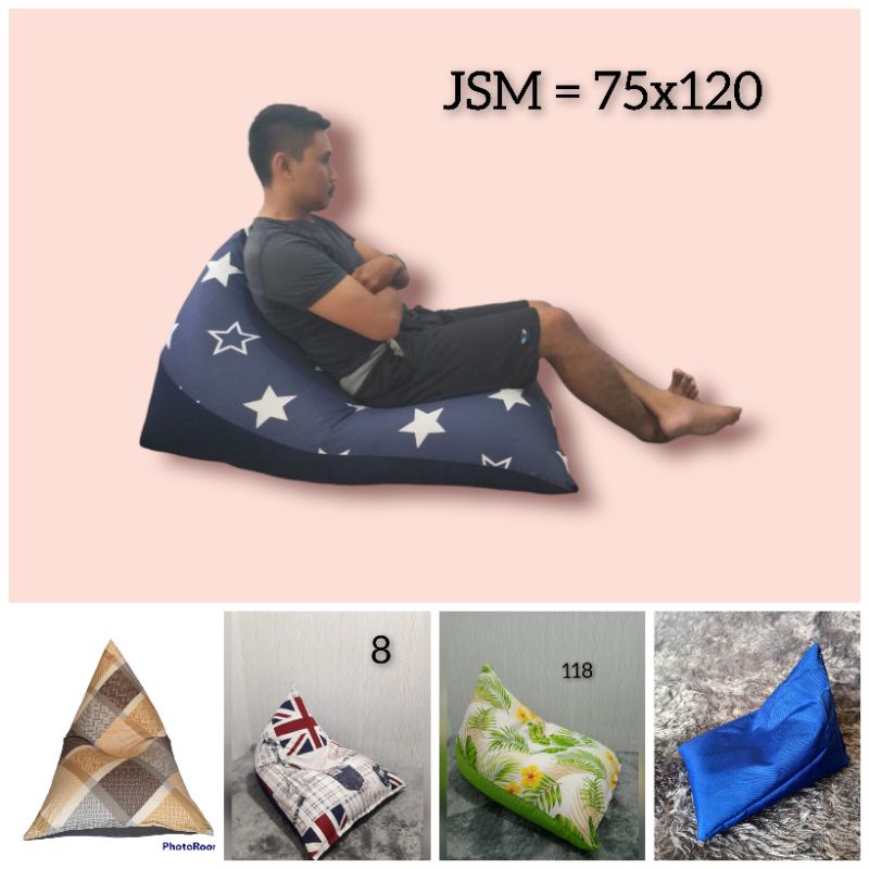 Bean Bag Triangle Plus isi Size Medium Dewasa Motif/ Kursi Santai Bean Bag Murah