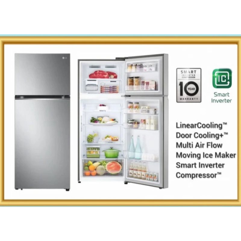KULKAS 2 PINTU LG GNB392PLGB KULKAS 2 PINTU BESAR LG GNB392 GN-B392PLGB KULKAS KAPASITAS BESAR LEMAR