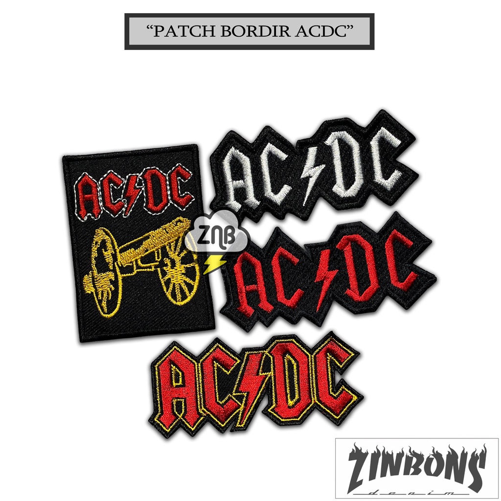 Patch ACDC Bordir Murah Emblem Bordir Jaket Motif Band Luar Keren Murah